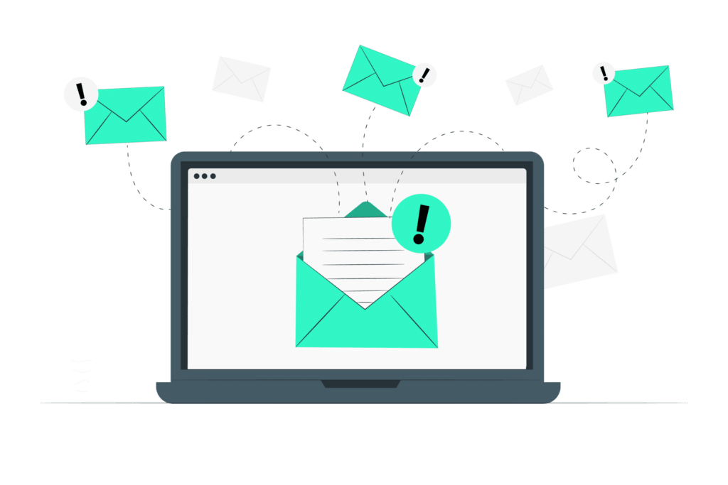 a laptop with multiple event cancellation emails on it
